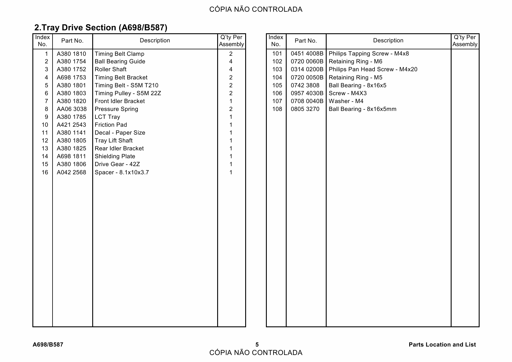 RICOH Options A698 A587 LARGE-CAPACITY-TRAY Parts Catalog PDF download-2